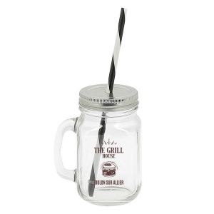 Mason jar 40 cl avec paille (+Tampographie TA11) 3