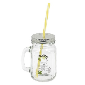 Mason jar 40 cl avec paille (+Tampographie TA11) 5