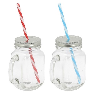 Mason jar 40 cl avec paille (+Tampographie TA11) 7