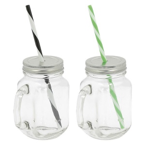 Mason jar 40 cl avec paille (+Tampographie TA11) 8