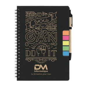 Carnet spirale adhesif / stylo (+Sérigraphie GS21) 2
