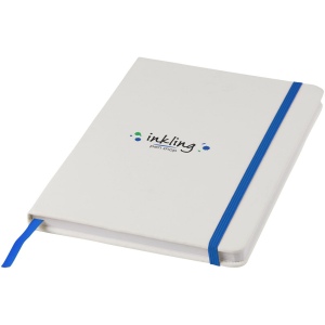 Carnet de notes blanc A5 Spectrum avec élastique de couleur 10