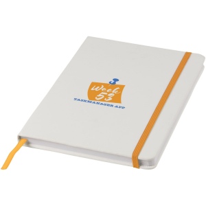 Carnet de notes blanc A5 Spectrum avec élastique de couleur 12