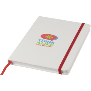 Carnet de notes blanc A5 Spectrum avec élastique de couleur 13