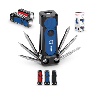 OUTIL MULTIFONCTION - TOURNEVIS 6 TETES + TORCHE