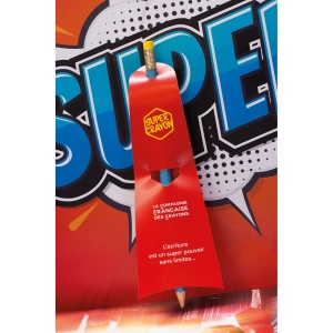 SUPER CRAYON-SUPMAN(+Copie laser 2 faces sur cape + marquage à chaud simple une couleur sur crayon - texte uniquement) 6