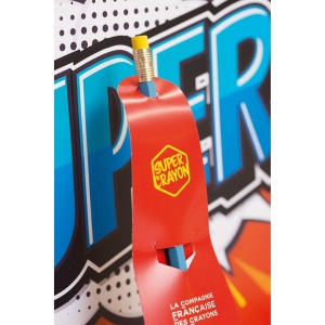 SUPER CRAYON-SUPMAN(+Copie laser 2 faces sur cape + marquage à chaud simple une couleur sur crayon - texte uniquement) 8