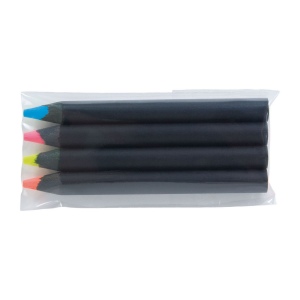 SACHET 4 SURLIGNEURS BLACK 8,7(+Marquage à chaud 360° 1 couleur - marquage identique sur chaque crayon) 3