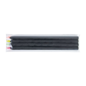 SACHET 4 SURLIGN. BLACK 17,6cm(+Marquage à chaud 360° 1 couleur - marquage identique sur chaque crayon) 6