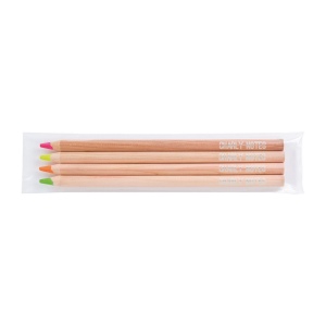 SACHET 4 SURLIGNEURS NAT 17,6(+Marquage à chaud 360° 1 couleur - marquage identique sur chaque crayon) 6