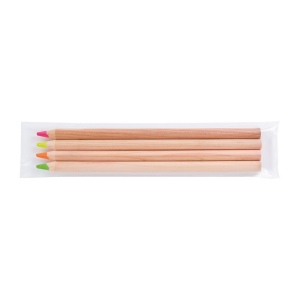 SACHET 4 SURLIGNEURS NAT 17,6(+Marquage à chaud 360° 1 couleur - grande longueur - identique sur chaque crayon) 2