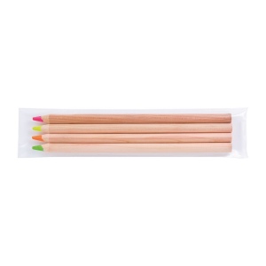 SACHET 4 SURLIGNEURS NAT 17,6(+Marquage à chaud 360° 1 couleur - grande longueur - identique sur chaque crayon) 8