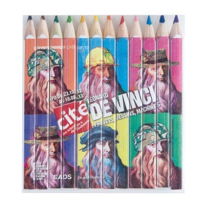 SET QUADRI 12 COUL 8,7 cm(+Quadri recto-verso sur les 12 crayons (7,5 x 7,88 cm))