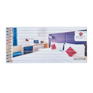 SET QUADRI 12 COUL 17,6 cm(+Quadri recto-verso sur les 12 crayons (16,4 x 7,88 cm))