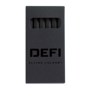 ETUI 6 CR COUL BLACK 8,7(+Pas de marquage sur les crayons - marquage à chaud 1 couleur sur le recto de l'etui)