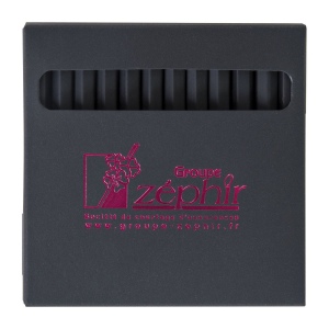 ETUI 12 CR COUL BLACK 8,7(+Pas de marquage sur les crayons - marquage à chaud 1 couleur sur le recto de l'etui)