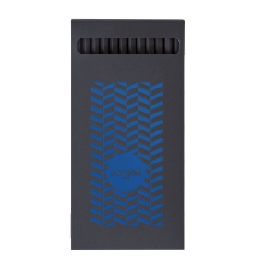 ETUI 12 CR COUL BLACK 17,6(+Pas de marquage sur les crayons - marquage à chaud 1 couleur sur le recto de l'etui)