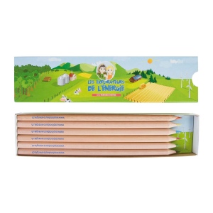 ETUI FOURREAU 6 COUL ECO 17,6(+Pas de marquage sur les crayons - impression offset a plat)