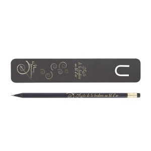 KIT MARQUE PAGE 19 cm BLACK(+Marquage à chaud 1 couleur sur le marque-page - marquage à chaud 360° 1 couleur sur le crayon)