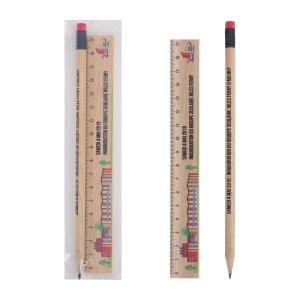 KIT-ECO 2(+Quadri 1 face sur la regle (17x1,3 cm) - marquage à chaud 360° 1 couleur sur le crayon) 12