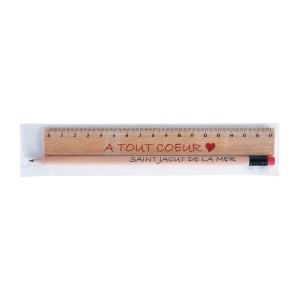 KIT-ECO 2(+Quadri 1 face sur la regle (17x1,3 cm) - marquage à chaud 360° 1 couleur sur le crayon) 4