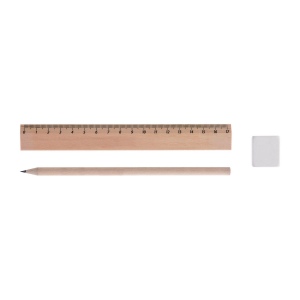 KIT-ECO 3(+Quadri 1 face sur la regle (17x1,3 cm) -  marquage à chaud 360° 1 couleur sur le crayon - quadri sur la gomme (2,2x2,4 cm)) 2