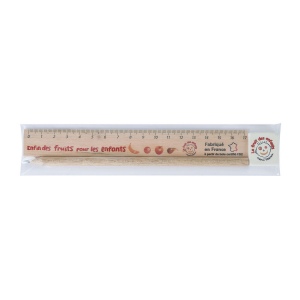 KIT-ECO 3(+Quadri 1 face sur la regle (17x1,3 cm) -  marquage à chaud 360° 1 couleur sur le crayon - quadri sur la gomme (2,2x2,4 cm)) 3