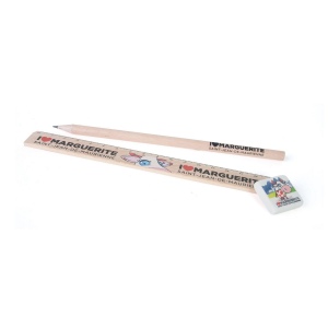 KIT-ECO 3(+Quadri 1 face sur la regle (17x1,3 cm) -  marquage à chaud 360° 1 couleur sur le crayon - quadri sur la gomme (2,2x2,4 cm)) 5