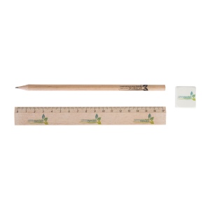 KIT-ECO 3(+Quadri 1 face sur la regle (17x1,3 cm) -  marquage à chaud 360° 1 couleur sur le crayon - quadri sur la gomme (2,2x2,4 cm)) 7