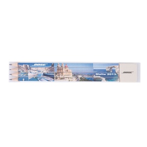 SET ECRITURE(+Quadri recto sur les 4 crayons (13,8 x 2,62 cm) + sur la gomme (2,2 x 2,4 cm))