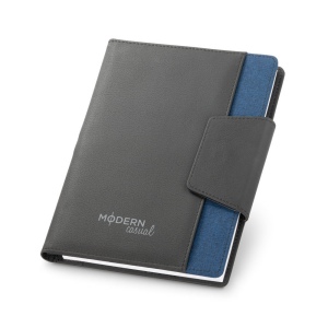 RUSSEL. Couverture en PU et tissu polyester avec bloc-notes A5 avec pages unies 4