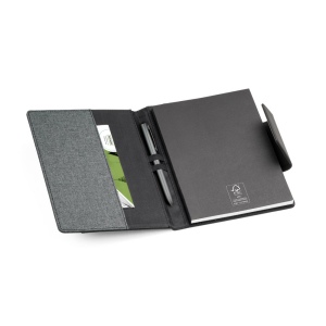 RUSSEL. Couverture en PU et tissu polyester avec bloc-notes A5 avec pages unies 8