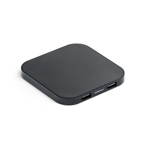 CAROLINE. Chargeur sans fil 15W superfast avec HUB 2 ports USB-A en ABS recyclé (60 % rABS) 2