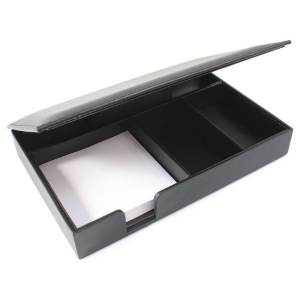 Porte bloc papier et cartes de visite en cuir Nappa Sandringham