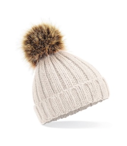 Bonnet epais avec pompon en fausse fourrure 7