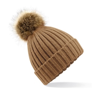 Bonnet epais avec pompon en fausse fourrure 8