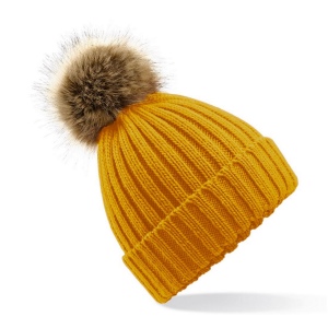 Bonnet epais avec pompon en fausse fourrure 9