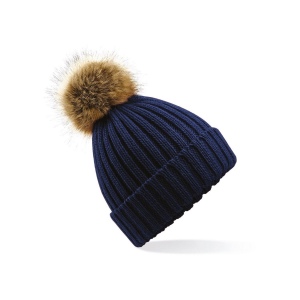 Bonnet epais avec pompon en fausse fourrure 6