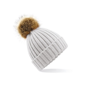 Bonnet epais avec pompon en fausse fourrure 5