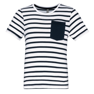 T-shirt rayé marin avec poche manches courtes enfant 2