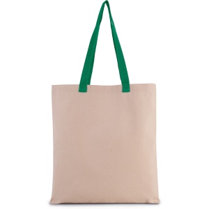 Sac shopping plat en toile avec poignées contrastées 8