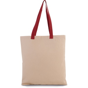 Sac shopping plat en toile avec poignées contrastées 5