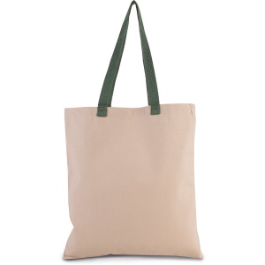 Sac shopping plat en toile avec poignées contrastées 7