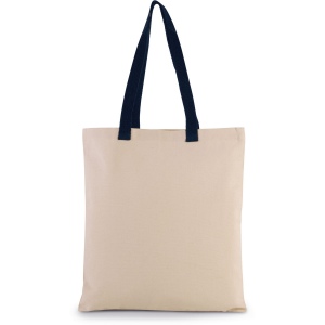 Sac shopping plat en toile avec poignées contrastées 9