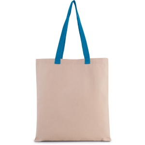 Sac shopping plat en toile avec poignées contrastées 4