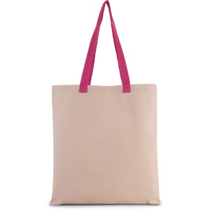 Sac shopping plat en toile avec poignées contrastées 3