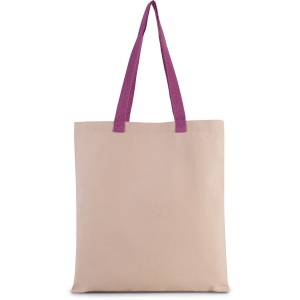 Sac shopping plat en toile avec poignées contrastées 10