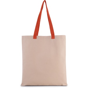 Sac shopping plat en toile avec poignées contrastées 11