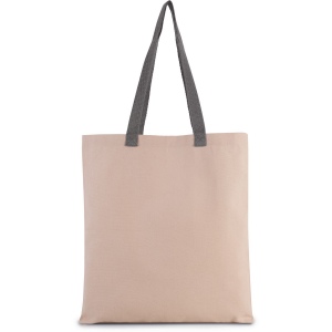 Sac shopping plat en toile avec poignées contrastées 12
