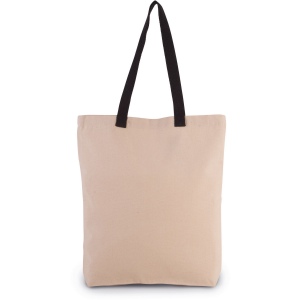 Sac shopping à soufflet avec poignées contrastées 2